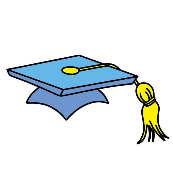 menggambar Topi Wisuda